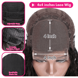 Lace Closure 4x4 inches Bone Straight KF31 Color Wig