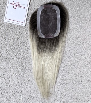 1.8x 3.8 inches Mono With PU Ombre Blonde Color 150% density 10 inches  Hair Topper