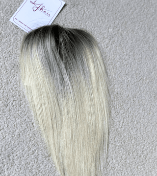 1.8x 3.8 inches Mono With PU Ombre Blonde Color 150% density 10 inches  Hair Topper