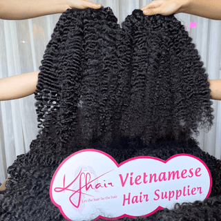 Natural Color Kinky Curly Raw Hair Weft