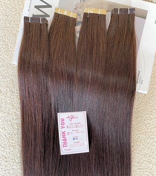 #4 Color Straight Normal Tape In Hair Extensions