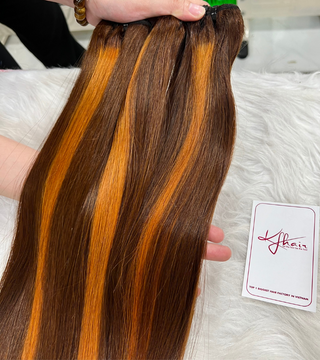Ready To Ship Bone Straight Piano Orange Color Super Double 30 inches Hair Weft