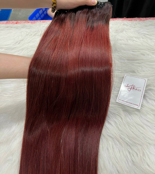 Bone Straight Ombre 1B/Wine Color Super Double 30 inches Hair Weft