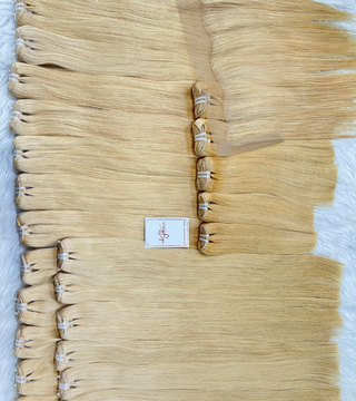 Bone Straight Blonde #613 Color Double Drawn Hair Weft