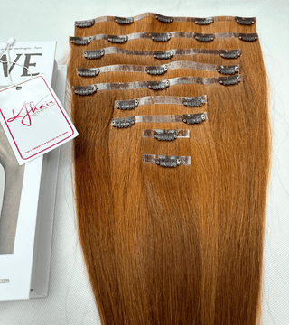 Brown Color Straight Seamless Clip In Hair Extensions