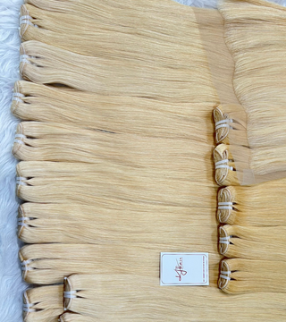Bone Straight Blonde #613 Color Double Drawn Hair Weft