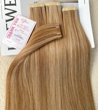 Caramel Color Straight Normal Tape In Hair Extensions