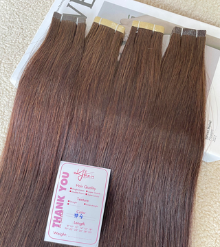 #4 Color Straight Normal Tape In Hair Extensions