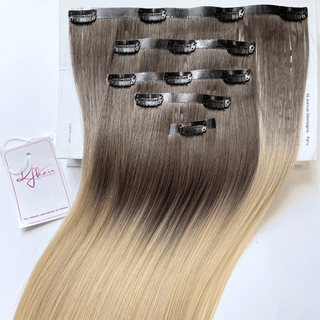 #AB Color Straight Seamless Clip In Hair Extensions