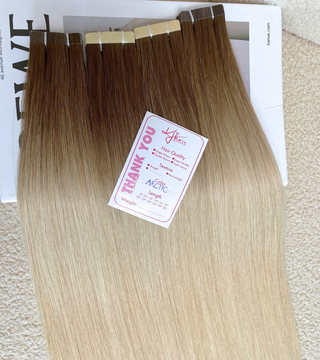 Arctic Color Straight Normal Tape In Hair Extensions