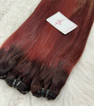 Bone Straight Ombre 1B/Wine Color Super Double 30 inches Hair Weft