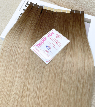 Arctic Color Straight Normal Tape In Hair Extensions
