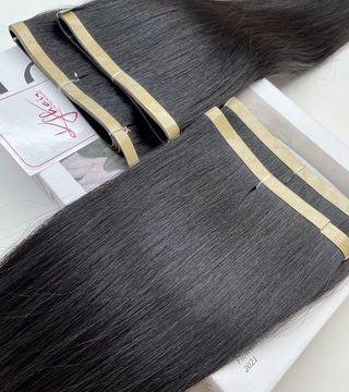 Natural Color Straight Long Tape In Hair Extensions