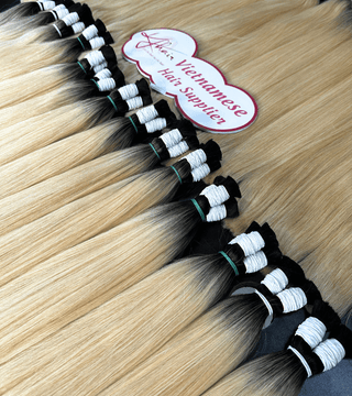 Ready To Ship Super Double Ombre Blonde 613 Color Bone Straight Bulk Hair
