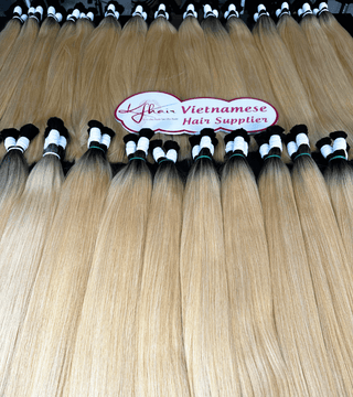 Ready To Ship Super Double Ombre Blonde 613 Color Bone Straight Bulk Hair