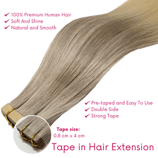 Golden Blonde Mixed Platinum Blonde Color Straight Tape In Hair Extensions